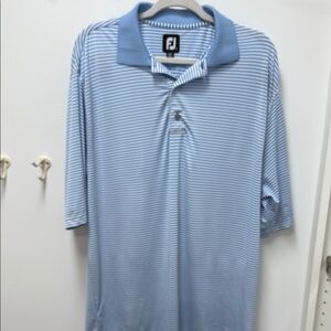 FootJoy Blue Polo Shirt Classic Striped Design